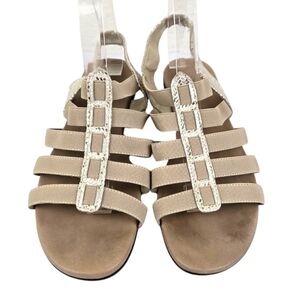 Munro Gold Metallic Strappy Elastic Comfort Sandals Women's Size 9